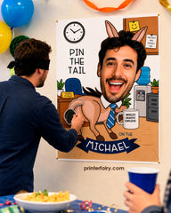 Personalized Pin Tail Game – Custom Office Party Poster (Digital Download)