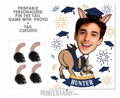 Custom Graduation Photo Game – Personalized Pin the Tail Party Activity (Digital Download)