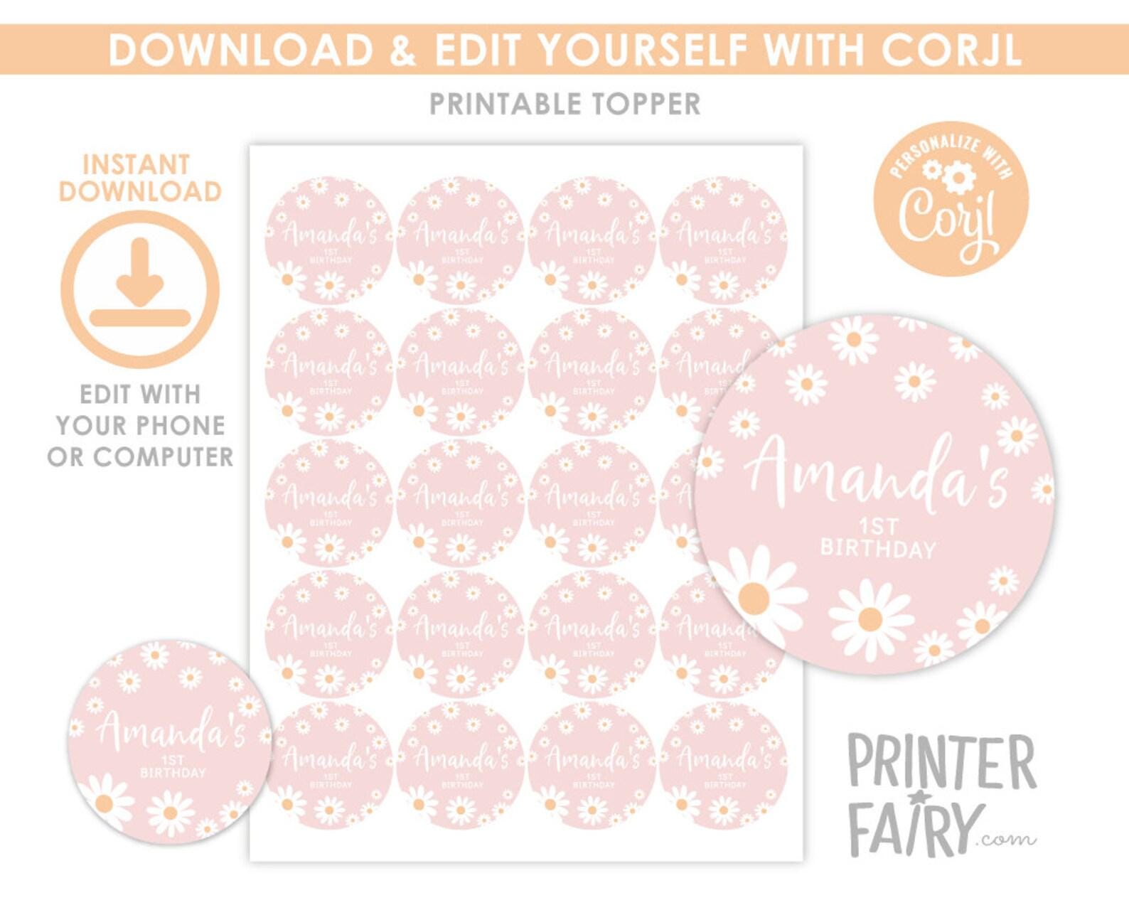 Daisy Party Kit Instant Download | Editable Birthday Templates | Invitation Banner Welcome Sign