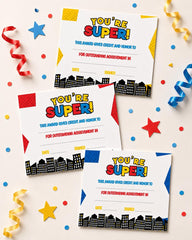 Superhero Certificate Printable, You're Super Award Kids Birthday Party, Instant Download