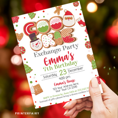 Christmas Cookie Exchange Birthday Invitation