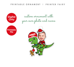 Christmas Dinosaur Ornaments with Photo