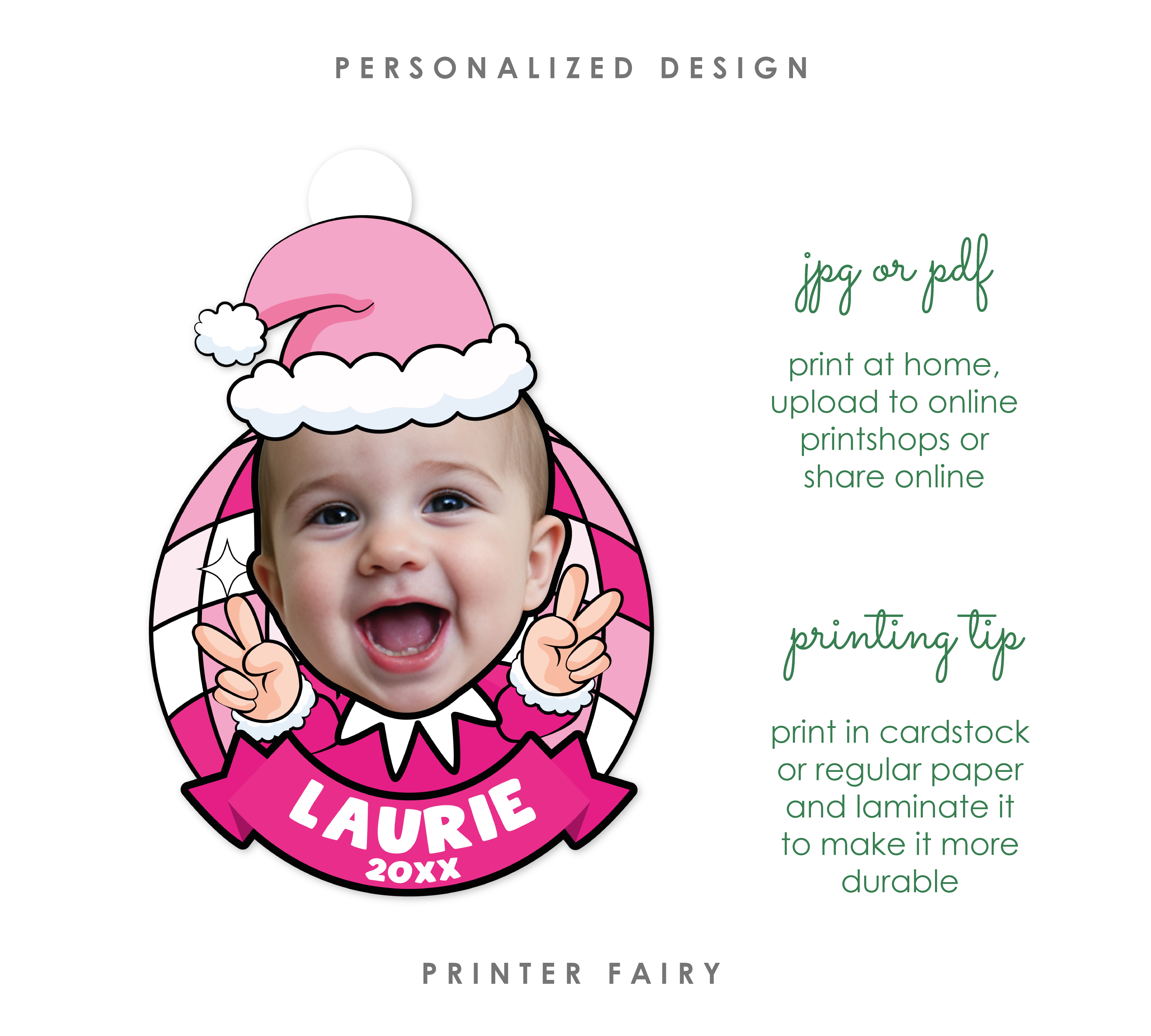 Christmas Elf Ornament with Photo