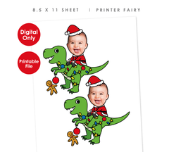 Christmas Dinosaur Toppers with Photo