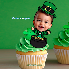 Little Shamrock Party Toppers with Photo