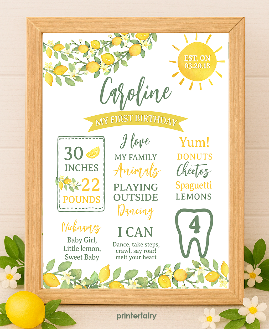 Lemonade Sunshine Birthday Board