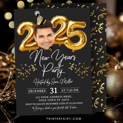 New Years Party Invitation with Photo