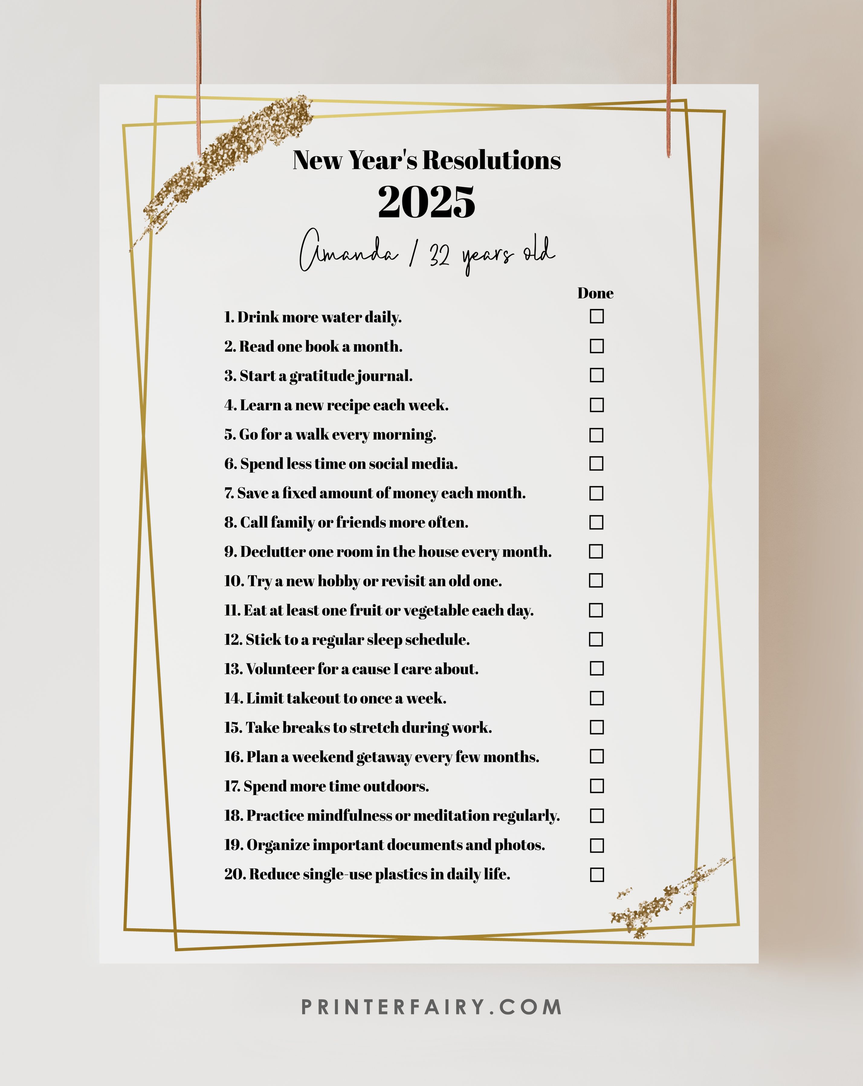 New Year Resolutions Template