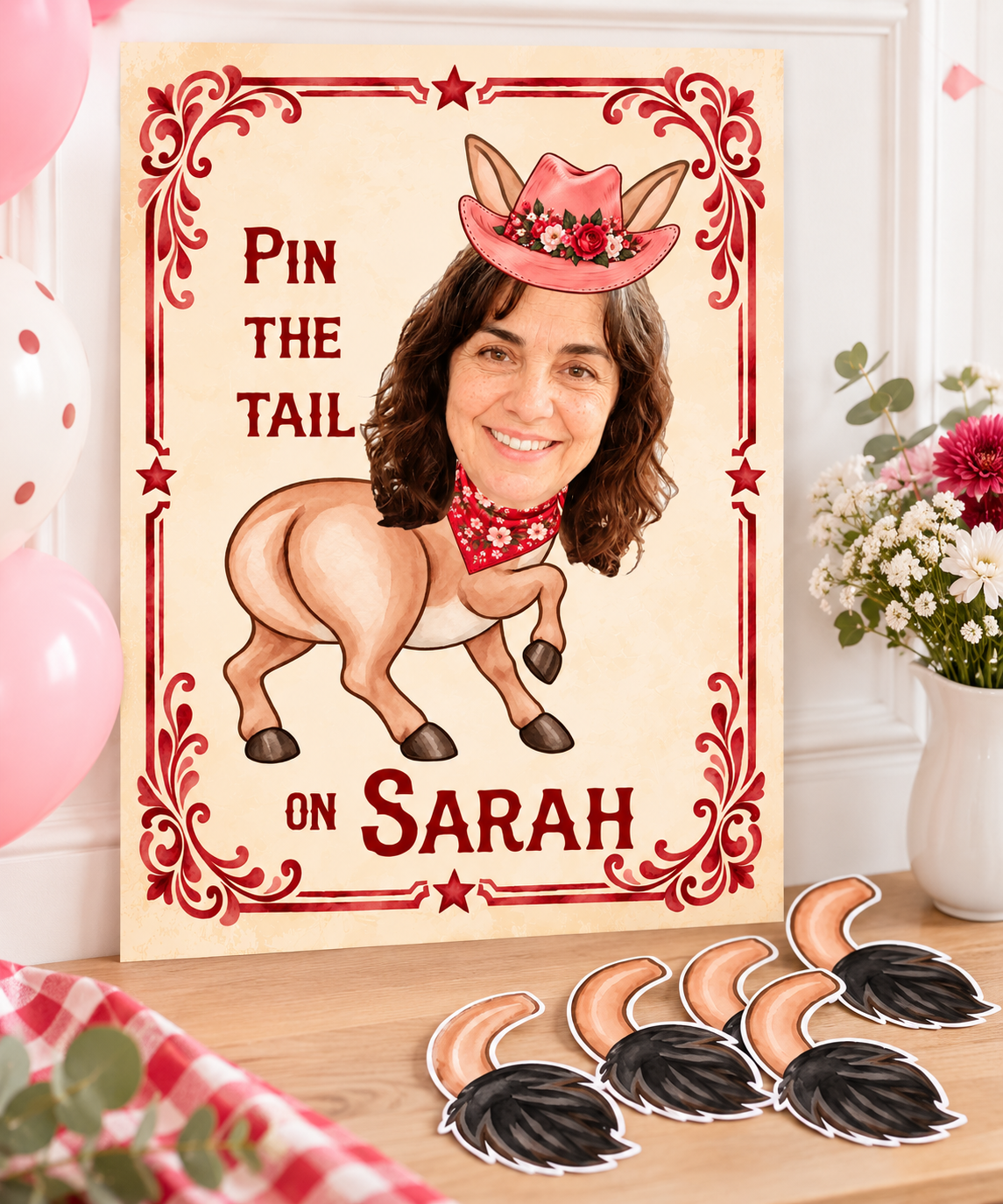 Personalized Pin the Tail on the Donkey Game with Photo