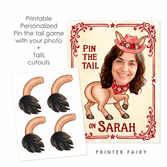 Personalized Pin the Tail on the Donkey Game with Photo