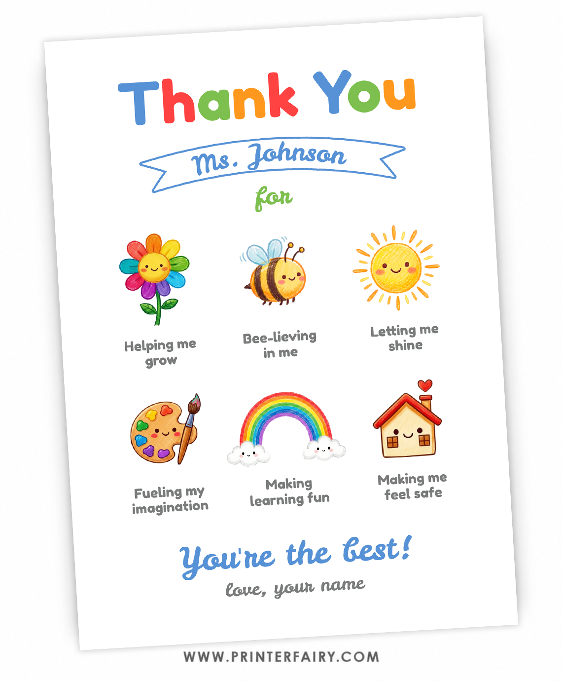 Teacher Appreciation Thank You Cards