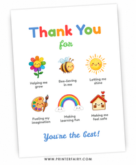 Teacher Appreciation Thank You Cards