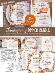 Thanksgiving Dinner Printable Bundle