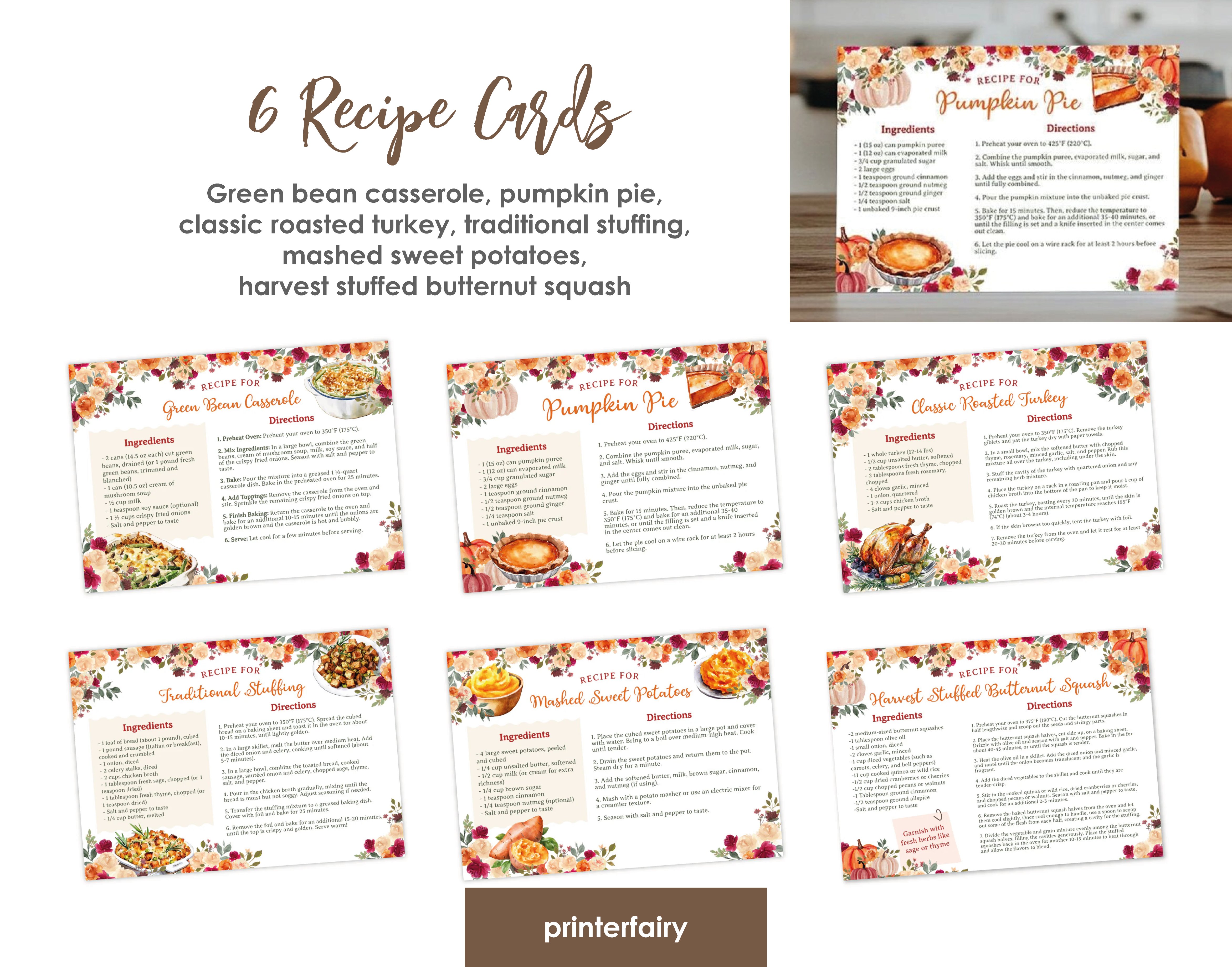 Thanksgiving Dinner Printable Bundle