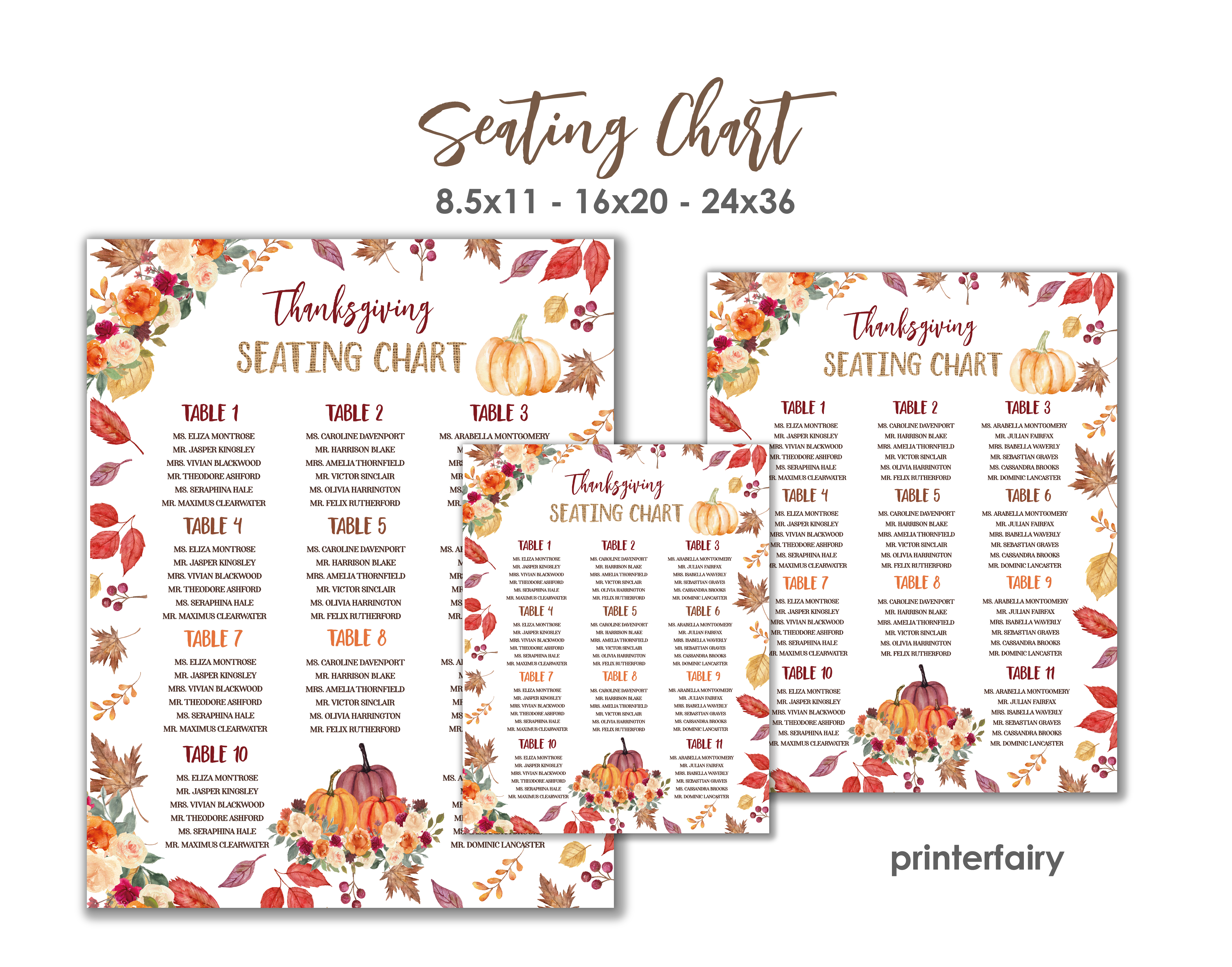 Thanksgiving Dinner Printable Bundle