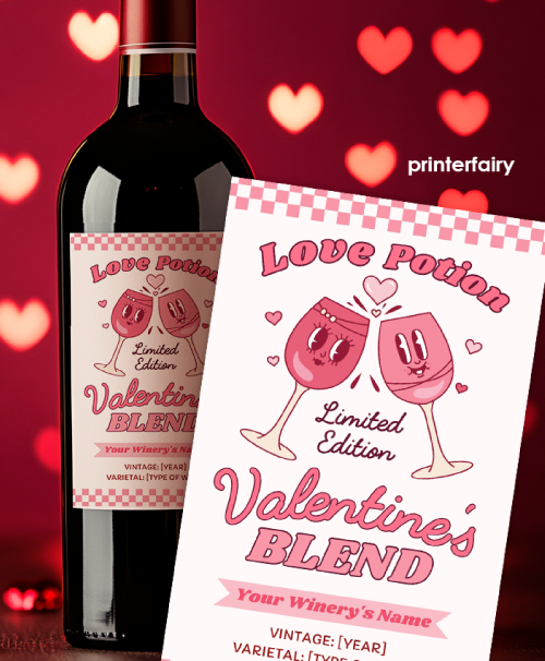 Valentine's Wine Label