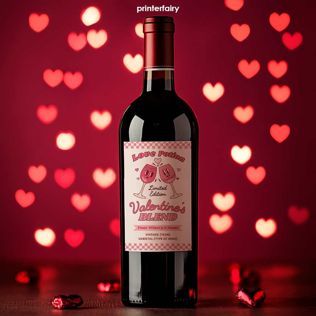 Valentine's Wine Label