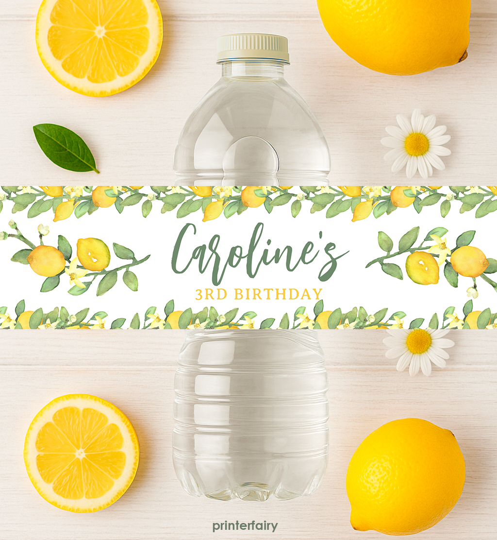 Lemonade Sunshine Water Bottle Labels