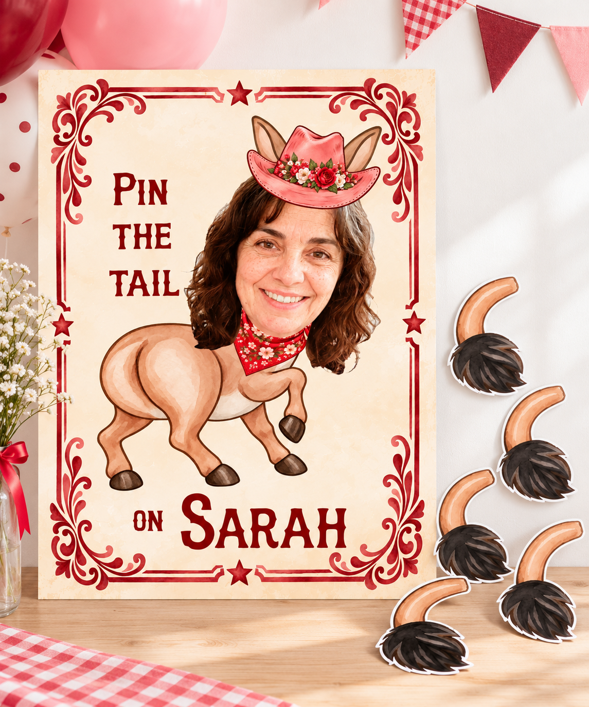 Personalized Pin the Tail on the Donkey Game with Photo