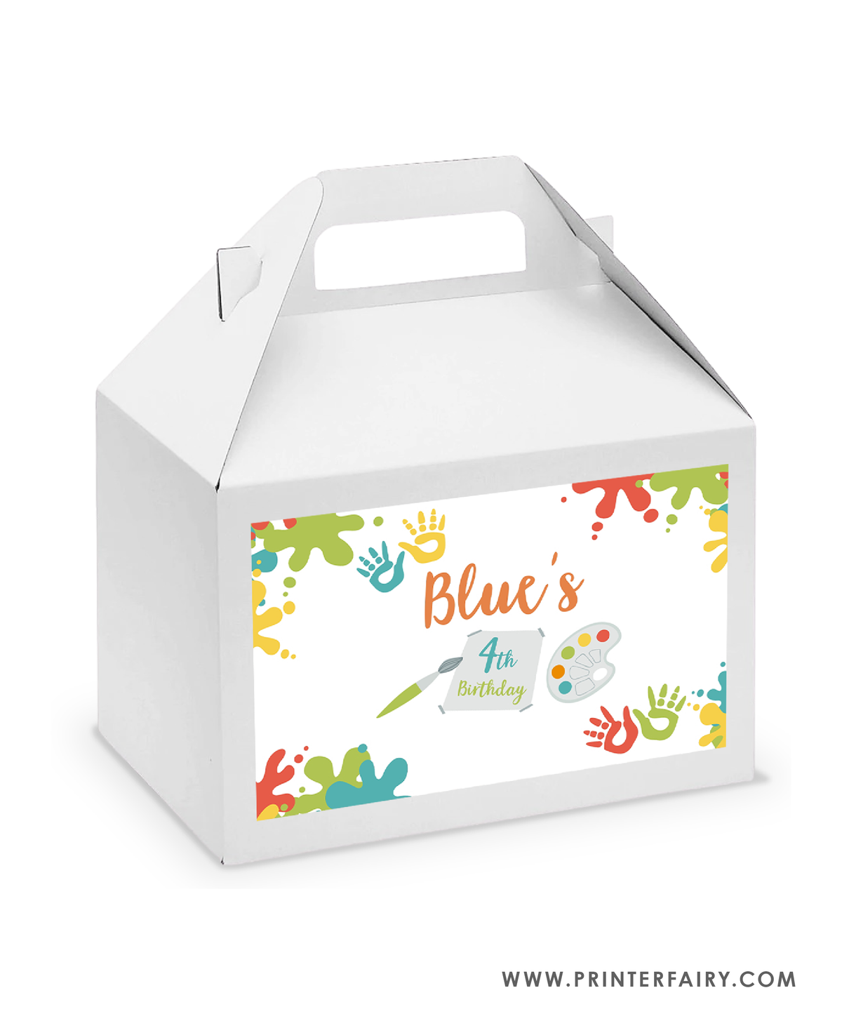 Paint Party Gable Box Label