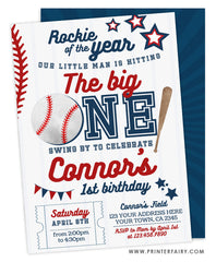 Baseball First Birthday Invitation