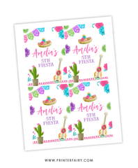 Fiesta Birthday Drink Pouch Label