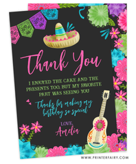 Fiesta Birthday Party Thank You Card