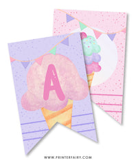 Ice Cream Birthday Banner