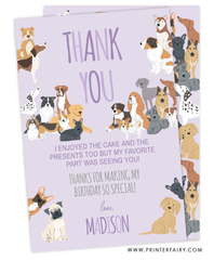 Puppy Adoption Birthday Thank You Card