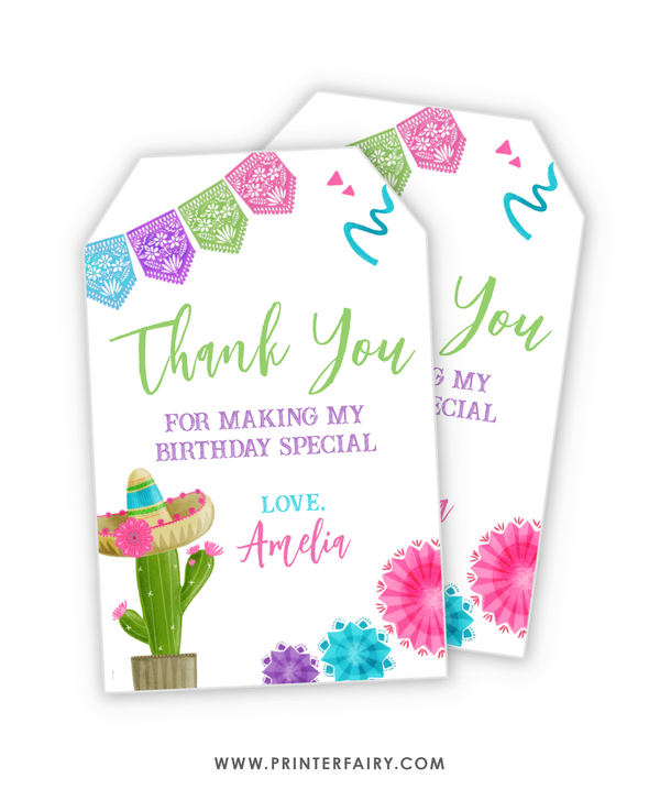 Fiesta Birthday Party Favor Tags