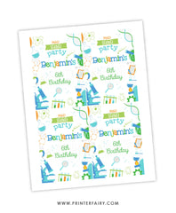 Science Birthday Party Drink Pouch Label