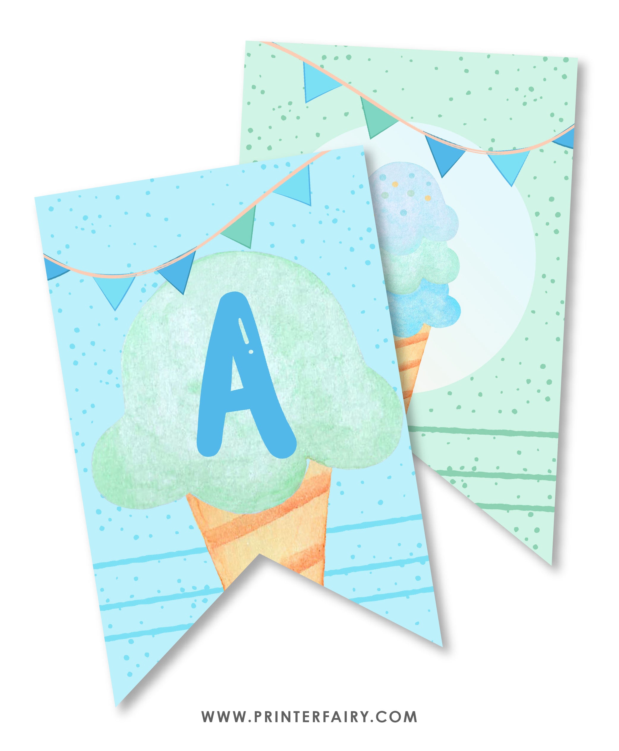 Ice Cream Birthday Party Banner