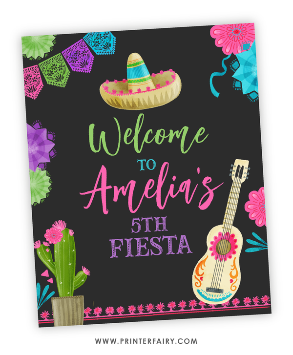 Fiesta Birthday Party Welcome Sign