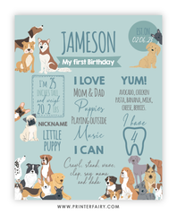 Puppy Adoption First Birthday Board