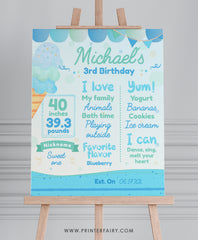 Ice Cream First Birthday Board