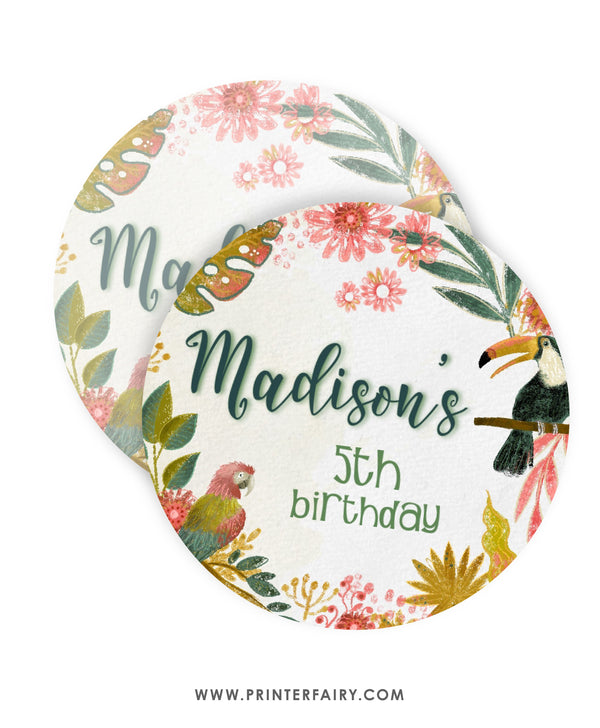 Tropical Birds Birthday Toppers