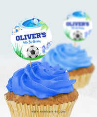 Pool & Soccer Birthday Party Toppers