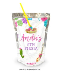 Fiesta Birthday Drink Pouch Label