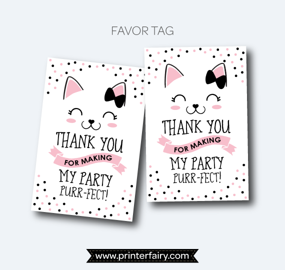 Kitty Cat Favor Tags