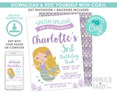 Mermaid Birthday Invitation