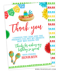 Fiesta Birthday Thank You Card