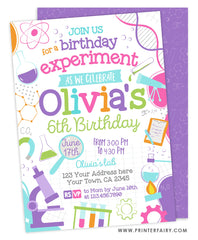 Science Birthday Party Invitation