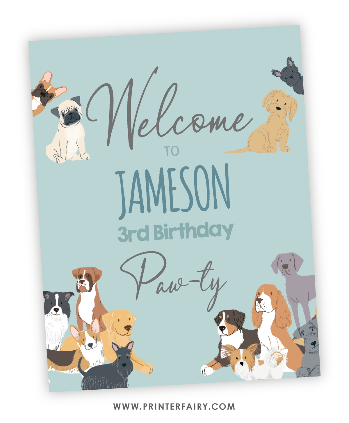 Puppy Adoption Birthday Welcome Sign