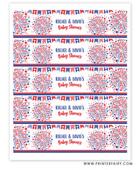 4th July Baby Shower Water Bottle Labels