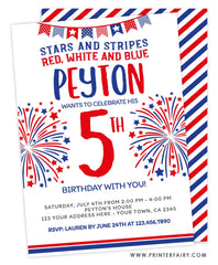 4th July Birthday Invitation