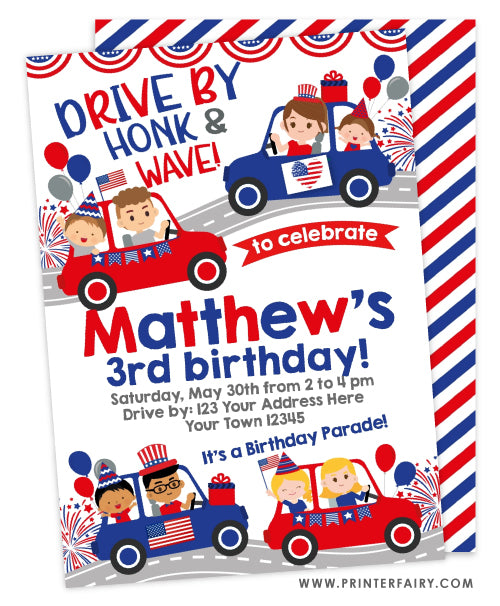 4th of July Parade Party Invitation