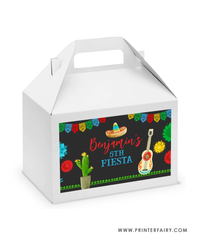 Fiesta Birthday Party Gable Box Label