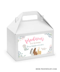 Floral Horse Gable Box Label