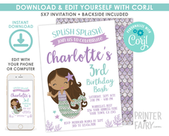 Mermaid Birthday Invitation