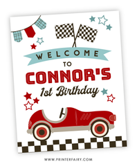 Race Car Birthday Party Welcome Sign